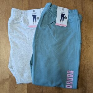 Pair Of Women's Teal and Gray Capris